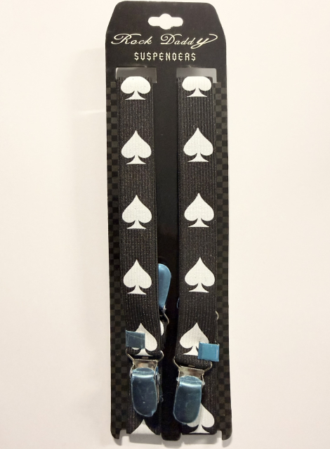 Čierne traky s bielymi kartovými listami