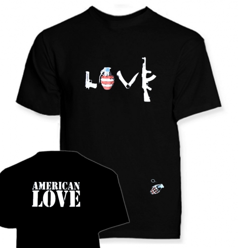AMERICAN LOVE - AMERICKÁ LÁSKA . tričko s obojstrannou potlačou