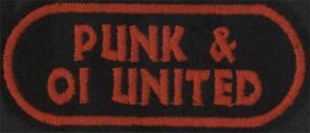 PUNK AND OI UNITED 03 - Červené oválne logo