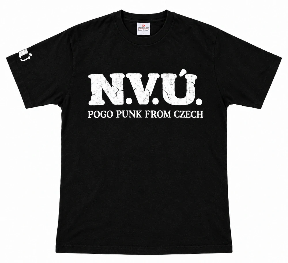 N.V.Ú.: Logo (čierne tričko s krátkym rukávom)