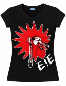 E!E: Kohútia punk hlava (dámske čierne tričko)