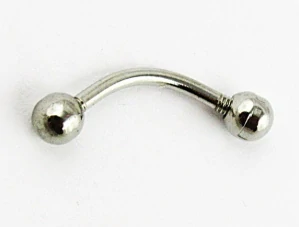Banán s dvomi guľôčkami (piercing, dĺžka 13 mm, chirurgická oceľ)