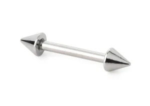 Činka s hrotmi (piercing, chirurgická oceľ, dĺžka 28,5 mm)