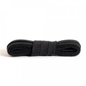 Čierne ploché šnúrky do topánok (šírka 1 cm)