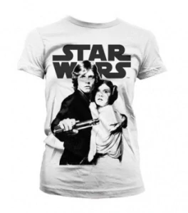 Star Wars - Luke a Leia (dámske biele tričko s krátkym rukávom)