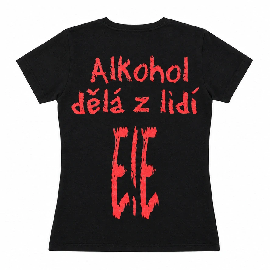 E!E: Kohútia punk hlava (dámske čierne tričko)