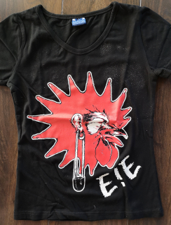 E!E: Kohútia punk hlava (dámske čierne tričko)