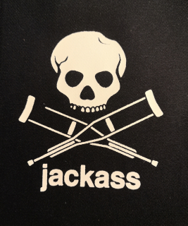 Jackass - lebka: Nášivká plátená