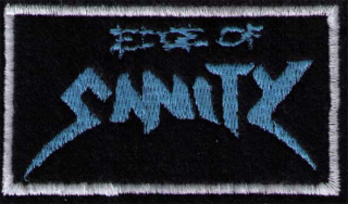Edge Of Sanity (vyšívaná nášivka, modré logo na čiernom podklade)