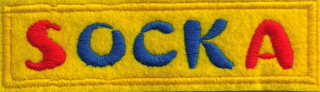 SOCKA: Modro červené logo