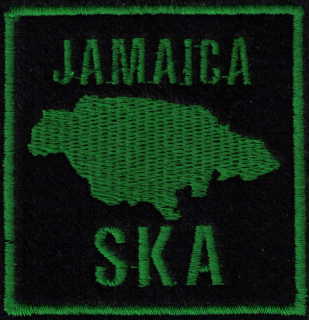 JAMAICA SKA: Mapa Jamajky - zelená na čiernom
