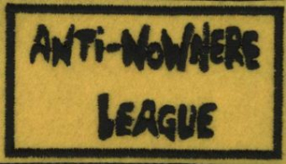 Anti-Nowhere League (vyšívaná nášivka, čierne logo na žltom podklade)