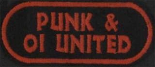 PUNK AND OI UNITED 03: Červené oválne logo
