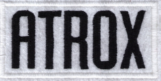 Atrox (vyšívaná nášivka, čierne logo na bielom podklade)
