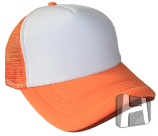 Oranžovobiela šiltovka s penovým vrchom
