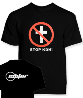 Editor: Stop KDH! (čierne pánske tričko s krátkymi rukávmi)