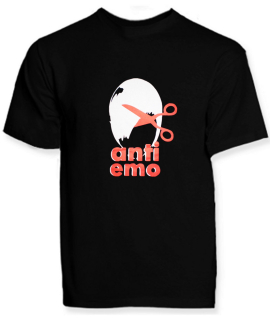 Anti Emo (čierne pánske tričko s krátkym rukávom)