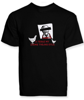 Anti KFC (čierne pánske tričko s krátym rukávom)